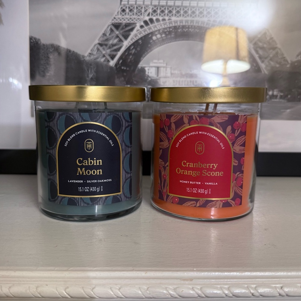 Threshold Cabin Moon and Cranberry Orange Scone Candle Set